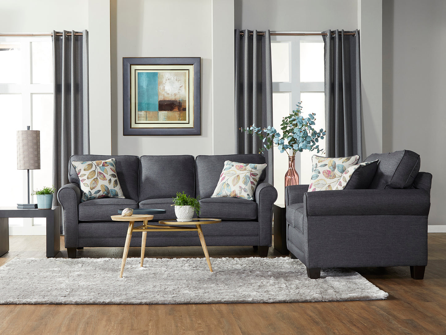 Hughes Jitterbug Grey 3700 Sofa Loveseat